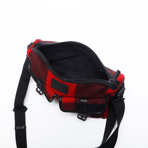 BURBERRY Wool Nova Check Shoulder Bag Red WS20018