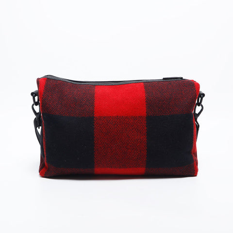BURBERRY Wool Nova Check Shoulder Bag Red WS20018