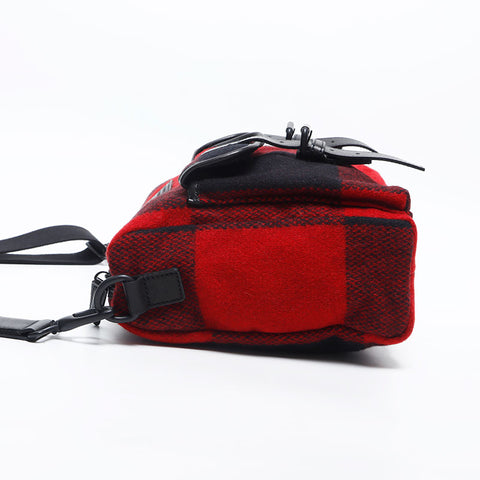 BURBERRY Wool Nova Check Shoulder Bag Red WS20018