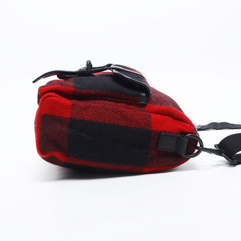 BURBERRY Wool Nova Check Shoulder Bag Red WS20018