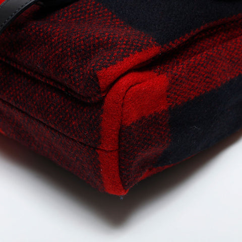 BURBERRY Wool Nova Check Shoulder Bag Red WS20018