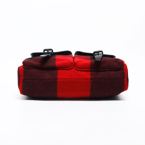 BURBERRY Wool Nova Check Shoulder Bag Red WS20018