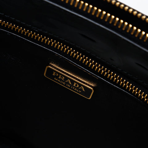 プラダ PRADA ガレリア スモール フリンジ 羽 ハンドバッグ ブルー WS20019