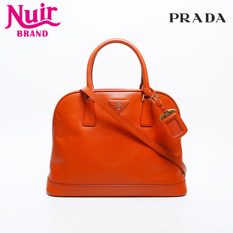 PRADA Saffiano 2way Handbag Orange WS20020