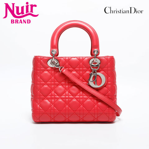 Christian Dior Lady Dior Medium 2way Handbag pink WS20021