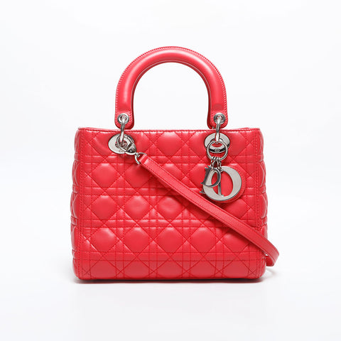 Christian Dior Lady Dior Medium 2way Handbag pink WS20021