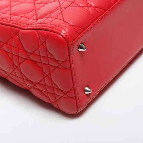 極美品 クリスチャンディオール Christian Dior レディ ディオール ミディアム 2way ハンドバッグ ピンク WS20021