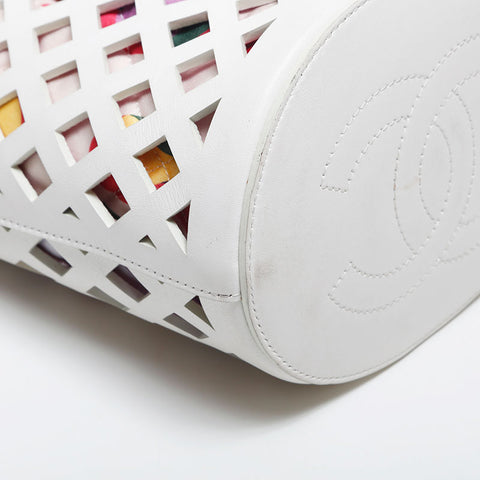 CHANEL 31st Series 2021 Leather Basket Bag Drawstring Bag Shoulder Bag white WS20022