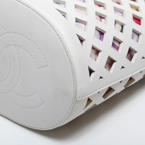 CHANEL 31st Series 2021 Leather Basket Bag Drawstring Bag Shoulder Bag white WS20022
