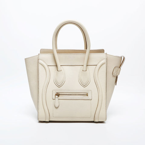 CELINE Luggage Leather Handbag white WS20023
