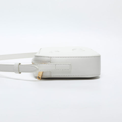 CELINE Leather Triomphe Shoulder Bag white WS20024