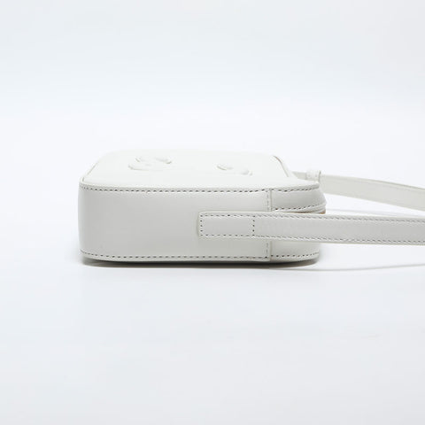 CELINE Leather Triomphe Shoulder Bag white WS20024