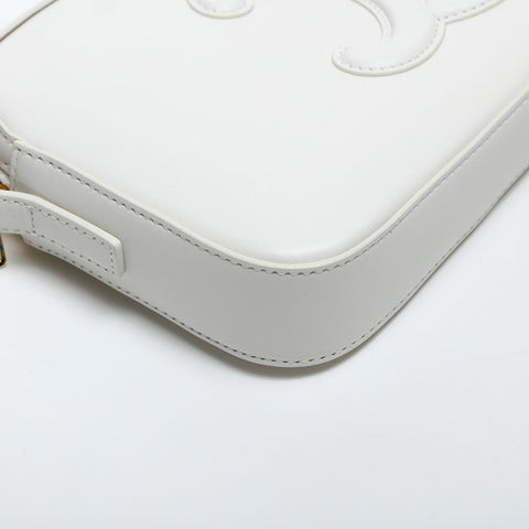 CELINE Leather Triomphe Shoulder Bag white WS20024