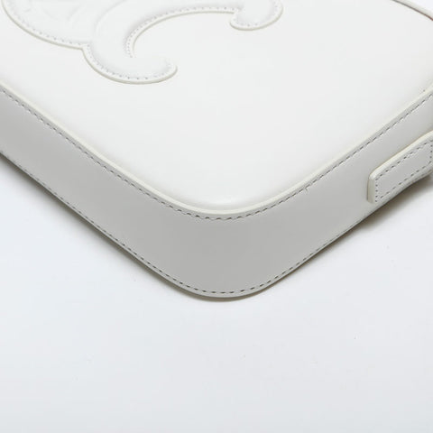 CELINE Leather Triomphe Shoulder Bag white WS20024
