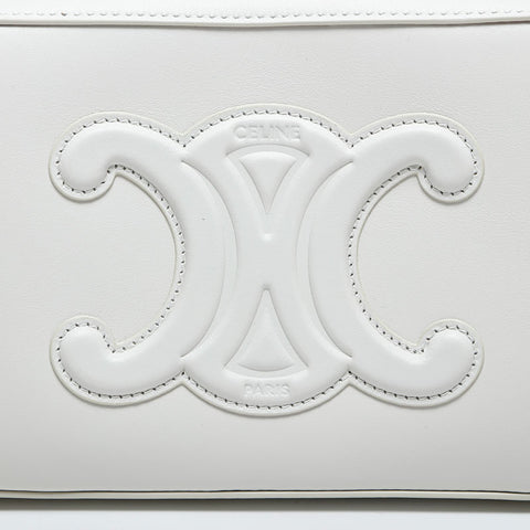 CELINE Leather Triomphe Shoulder Bag white WS20024