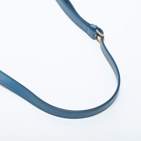 CELINE Leather Small Oval Triomphe Valpers Shoulder Bag blue WS20025