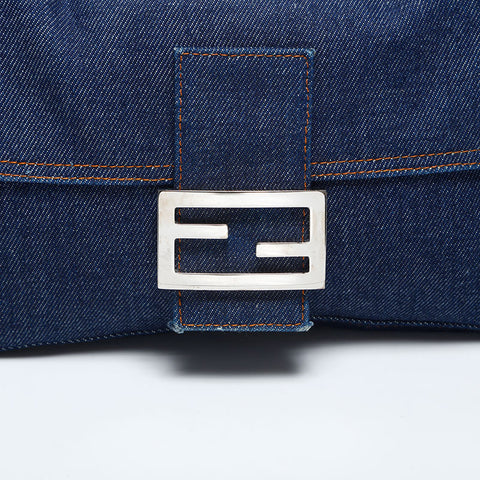 フェンディ FENDI デニム マンマバケット ハンドバッグ ネイビー WS20027