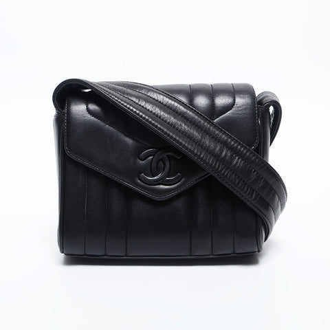 シャネル CHANEL 3番台 ラムスキン マドモアゼル 1994-1999 ショルダーバッグ ブラック WS20032