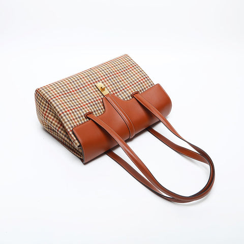 CELINE Teen Soft 16 Medium Canvas Shoulder Bag Brown WS20033