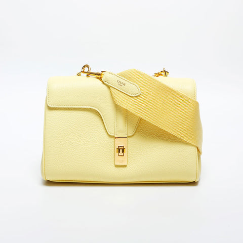 CELINE Teen Soft 16 Leather Shoulder Bag yellow WS20034