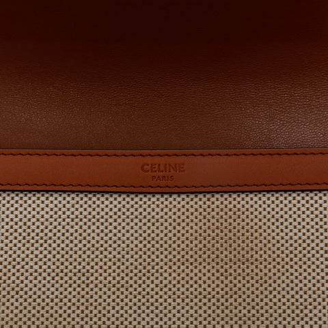 CELINE Jacquard Canvas Claude Triomphe Shoulder Bag beige WS20035