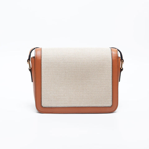 CELINE Jacquard Canvas Claude Triomphe Shoulder Bag beige WS20035