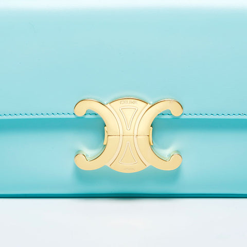 CELINE Leather Triomphe Claude Shoulder Bag green WS20037