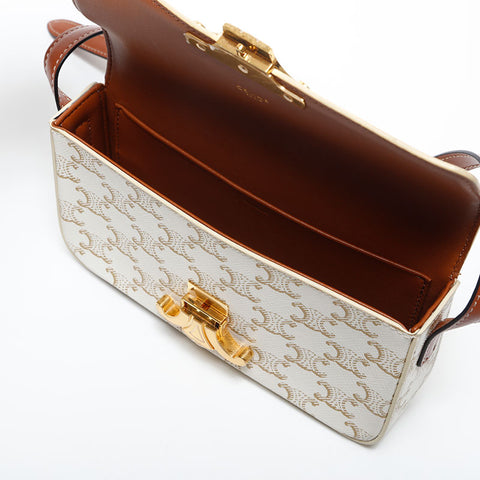 CELINE Claude Macadam Shoulder Bag white WS20038