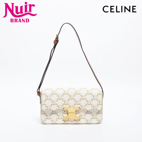 CELINE Claude Macadam Shoulder Bag white WS20038