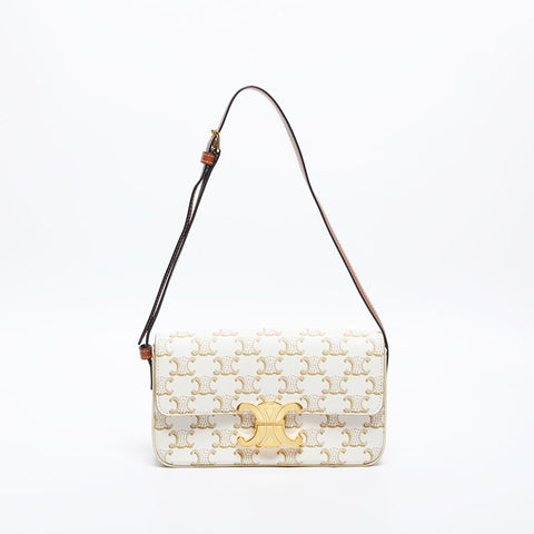 CELINE Claude Macadam Shoulder Bag white WS20038