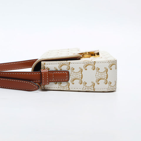 CELINE Claude Macadam Shoulder Bag white WS20038
