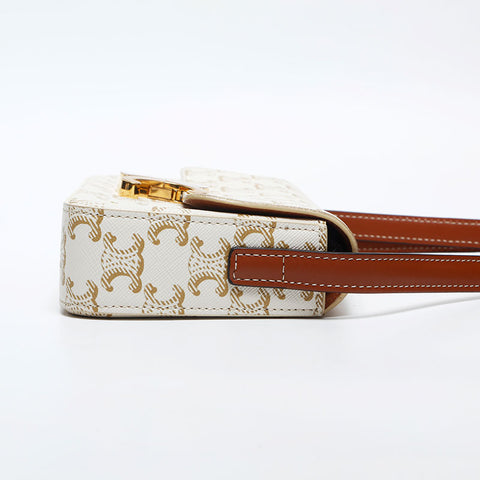 CELINE Claude Macadam Shoulder Bag white WS20038