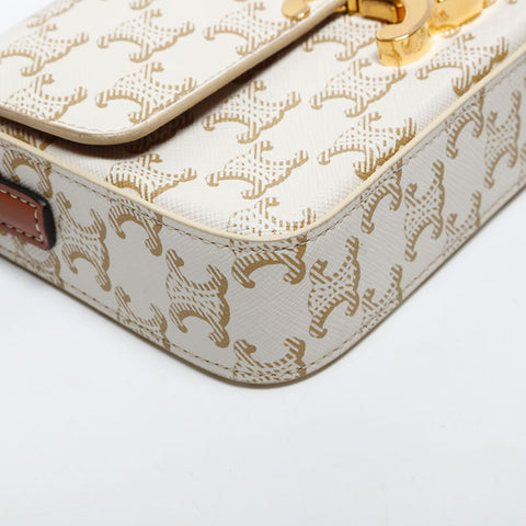 CELINE Claude Macadam Shoulder Bag white WS20038
