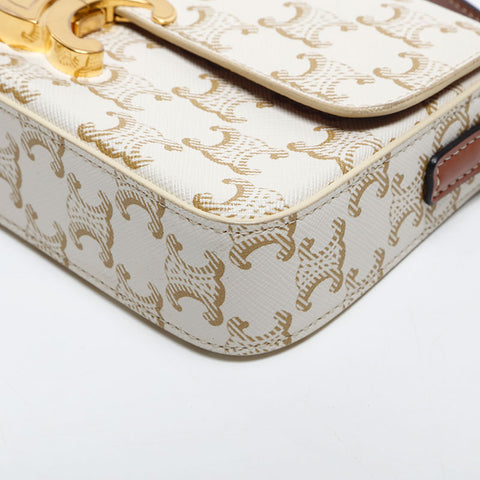 CELINE Claude Macadam Shoulder Bag white WS20038