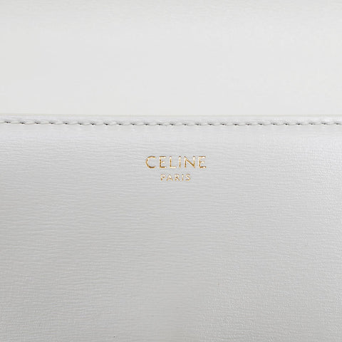 CELINE Leather Triomphe Shoulder Bag white WS20040
