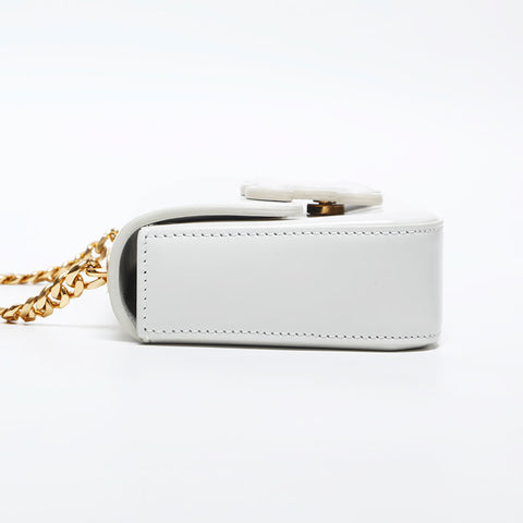 CELINE Leather Triomphe Shoulder Bag white WS20040