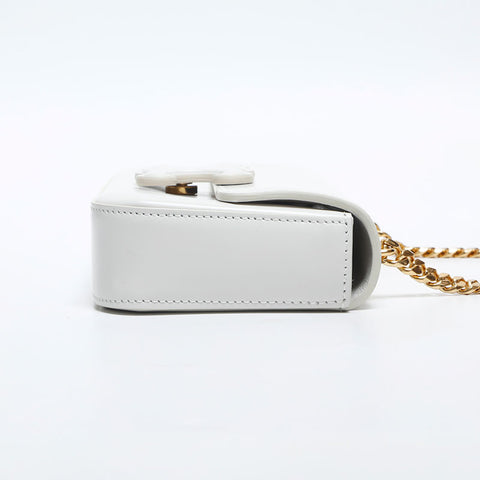CELINE Leather Triomphe Shoulder Bag white WS20040