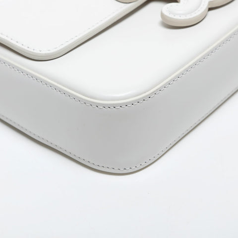 CELINE Leather Triomphe Shoulder Bag white WS20040