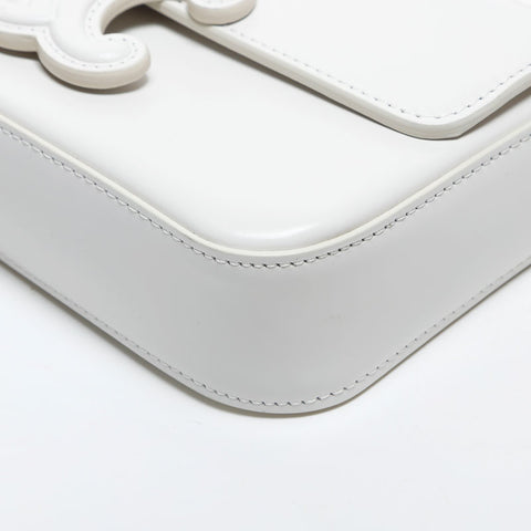 CELINE Leather Triomphe Shoulder Bag white WS20040