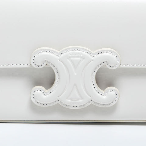 CELINE Leather Triomphe Shoulder Bag white WS20040