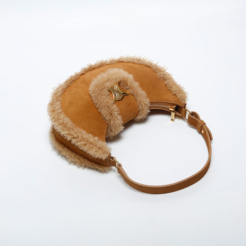 CELINE Mouton Triomphe Ava Shoulder Bag beige WS20041