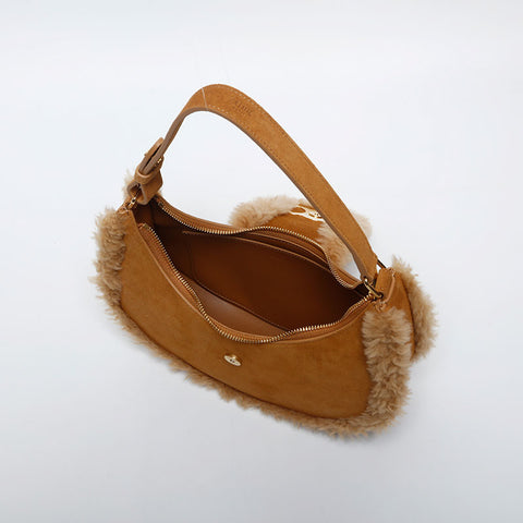CELINE Mouton Triomphe Ava Shoulder Bag beige WS20041
