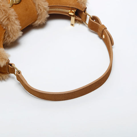 CELINE Mouton Triomphe Ava Shoulder Bag beige WS20041