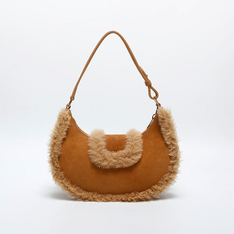 CELINE Mouton Triomphe Ava Shoulder Bag beige WS20041
