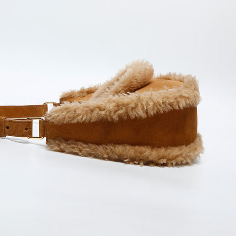 CELINE Mouton Triomphe Ava Shoulder Bag beige WS20041
