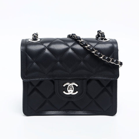 CHANEL IC Plate 6.7" Mini Flap Bag Shoulder Bag black WS20042