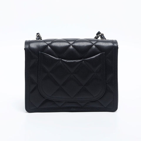 CHANEL IC Plate 6.7" Mini Flap Bag Shoulder Bag black WS20042