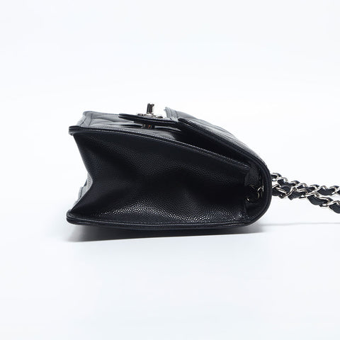 CHANEL IC Plate 6.7" Mini Flap Bag Shoulder Bag black WS20042