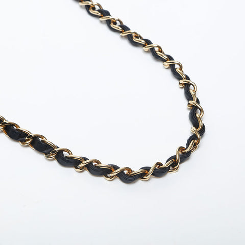 極美品 シャネル CHANEL 7番台 2001-2002 チョコバー レザー ショルダーバッグ  ブラック WS20043