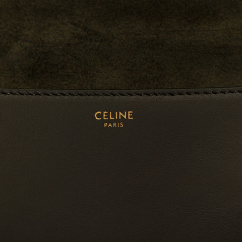 CELINE Teen Soft 16 Leather Shoulder Bag green WS20044